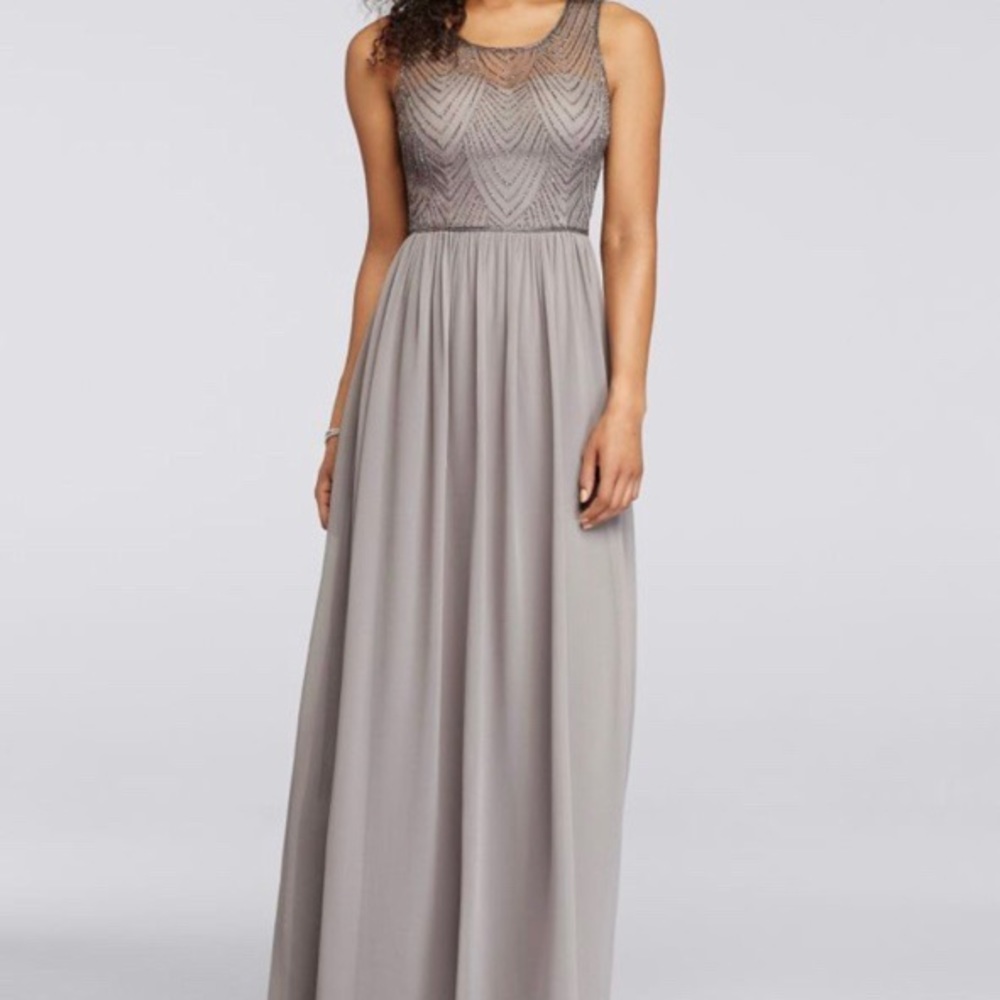 Grey beaded maxi dress